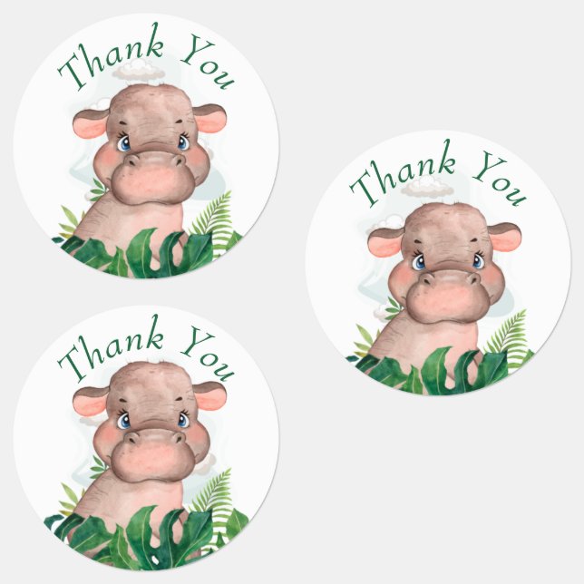 thank you Safari hippo Labels (Group)