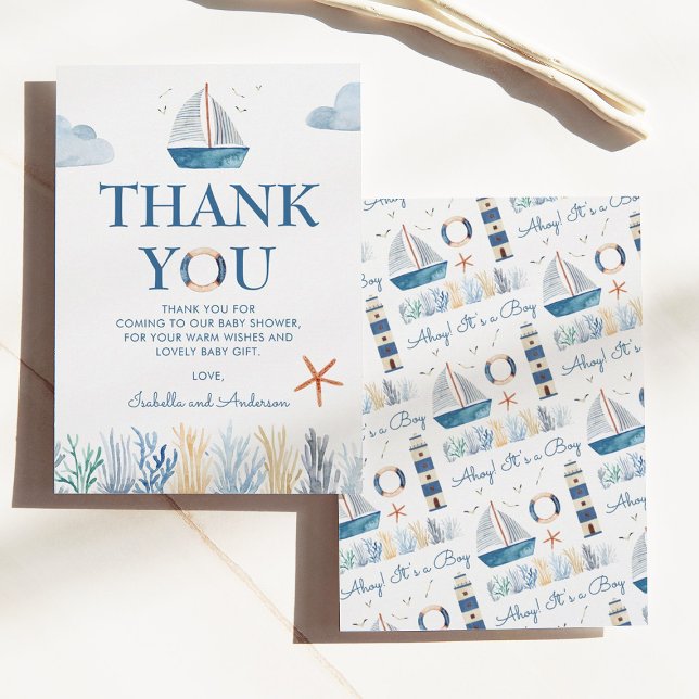 Thank You Sailboat Nautical Baby Shower (Creator Uploaded)