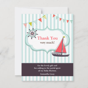 Thank You Sailing Baby Shower Card
