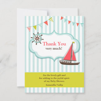 Thank You Sailing Baby Shower Card