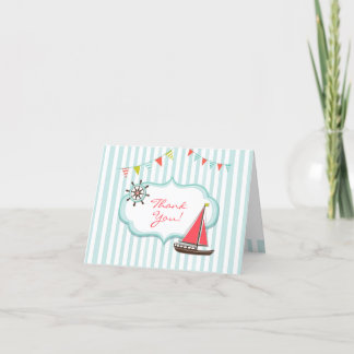 Thank You Sailing Baby Shower Folded Card
