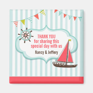 Thank You Sailing Baby Shower Magnet
