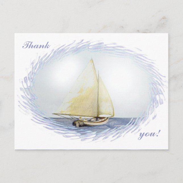 Thank you!  "Sailing" By Brigid O'Neill Hovey Postcard (Front)