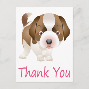Thank You Saint Bernard Puppy Dog Post Card