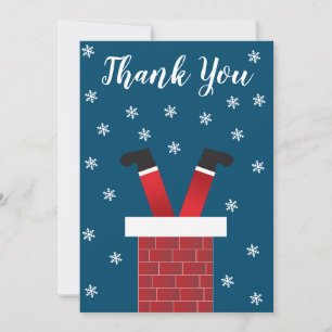 Thank You Santa Claus Stuck In A Chimney Red Blue