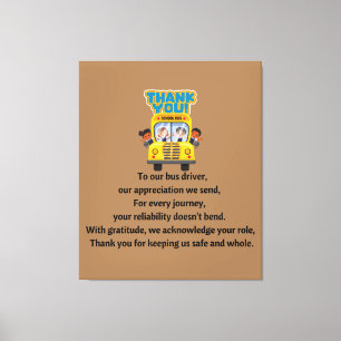 Thank You, School Bus Driver. Canvas Print