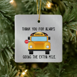 Thank You, School Bus Driver Ceramic Ornament