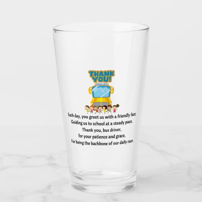 Thank You, School Bus Driver.  Glass (Front)