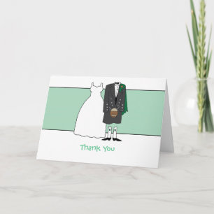 Thank You Scottish Wedding Bride & Groom Card