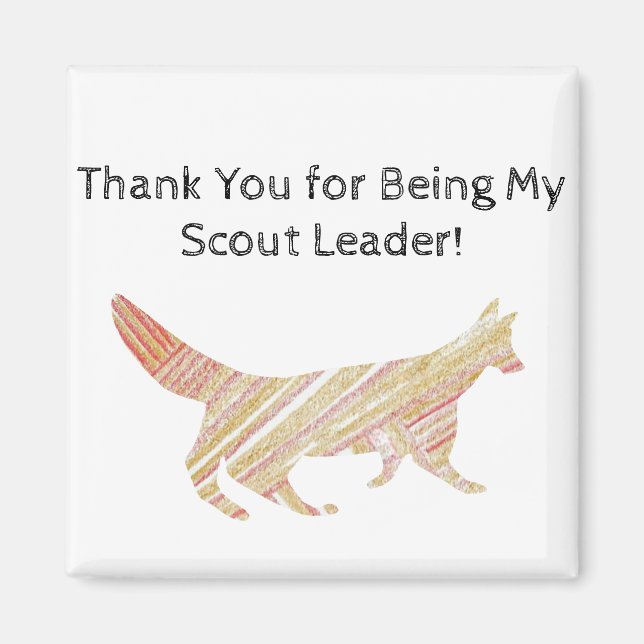 Thank You Scout Leader Fox Magnet (Front)