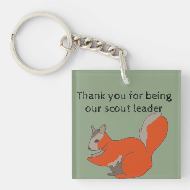 Thank You Scout Leader Squirrel Key Ring (Front)