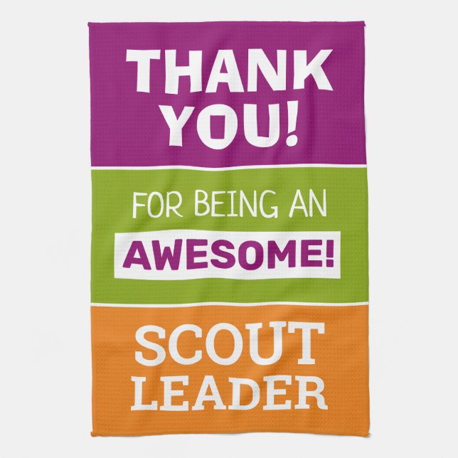 Thank You Scout Leader Tea Towel (Vertical)