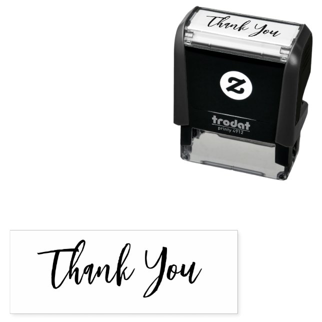Thank You Scribble Script Text Template Self-inking Stamp (In Situ)