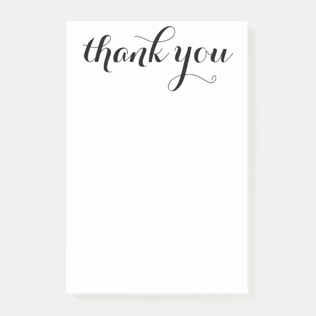 Thank You Script 4 x 6 Post-it Notes (Front)