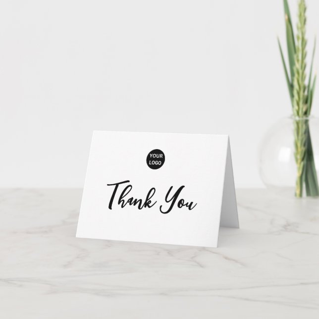 Thank You Script Black and White Business Logo (Front)