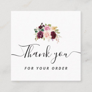 Thank you script business card