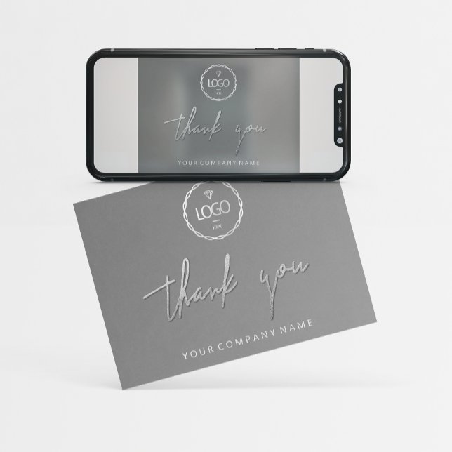 Thank You Script Business  Insert Card Logo Grey (Creator Uploaded)