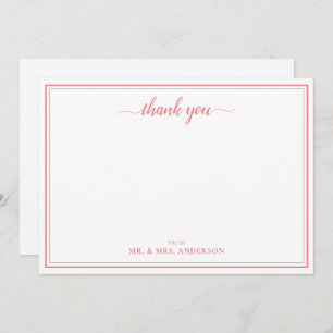 Thank You Script Calligraphy Wedding  Card