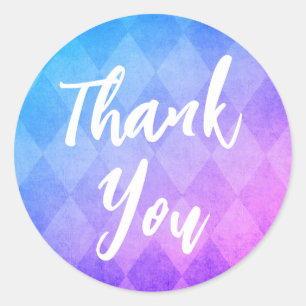 Thank You Script Colourful Stickers