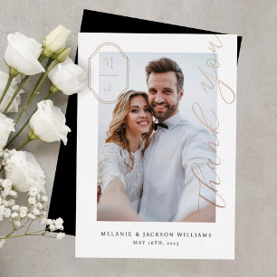 Thank You Script Custom Monogram Wedding Photo