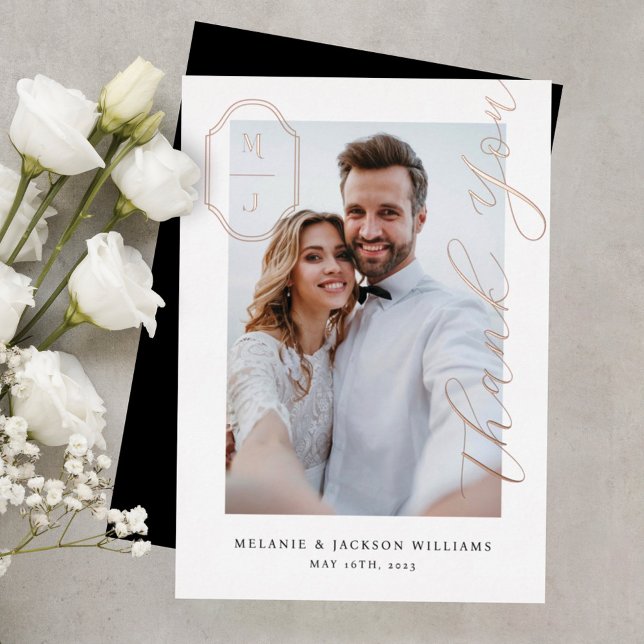 Thank You Script Custom Monogram Wedding Photo (Creator Uploaded)