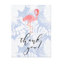 thank you script flamingo tropical palm leaves