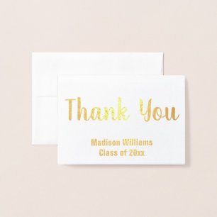 Thank You Script Graduate Name Gold Foil Foil Card