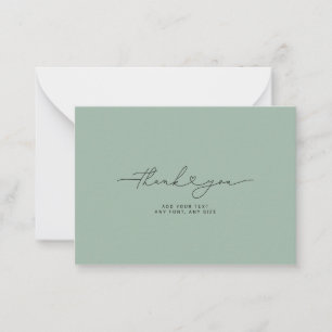 Thank You Script Heart Elegant 3,5"X2.5" Orange Card