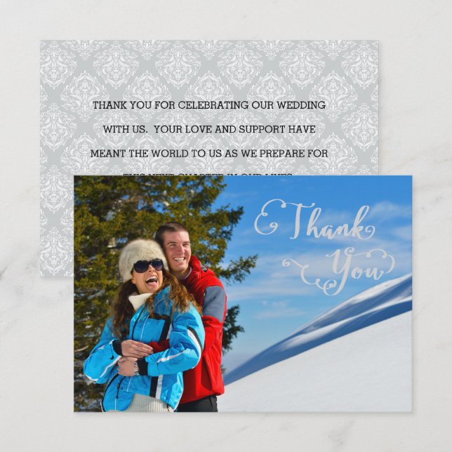 Thank You  Script Photo  - 3x5 Thank You Invitation (Front/Back)