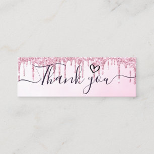 thank you script pink glitter insert business
