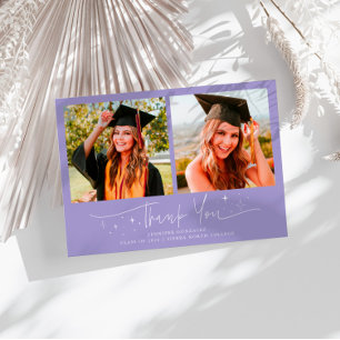 Thank You Script Stars Lilac Grad Multi Photo Announcement