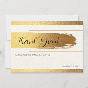 Thank you script typography gold border card