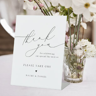 Thank you script wedding favours please take one pedestal sign