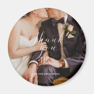 Thank You Script Wedding Photo Magnet