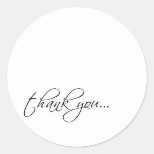 thank you scriptina classic round sticker