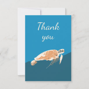 Thank You Sea Turtle Animal Art Card