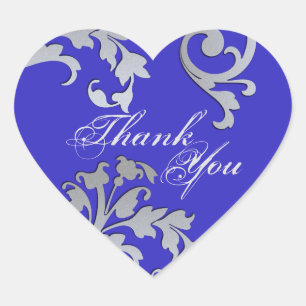 Thank You Seal - Blue & Silver Floral Wedding