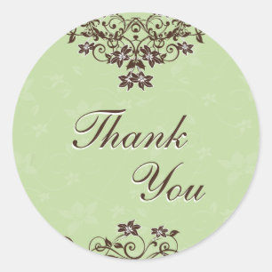 Thank You Seal - Mint Green & Chocolate Brown
