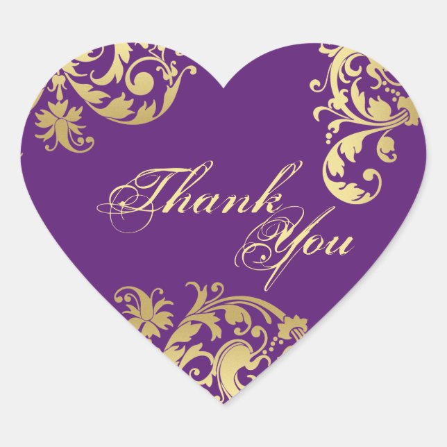 Thank You Seal - Purple & Gold Floral Wedding (Front)