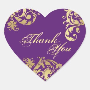 Thank You Seal - Purple & Gold Floral Wedding