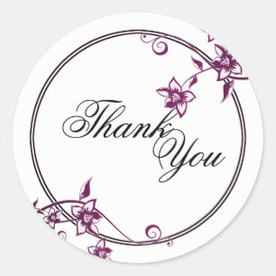 Thank You Seal - Sangria & White Floral Wedding