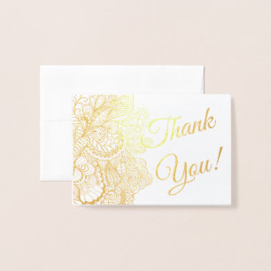 Thank You Sentiments Foil Lacy Filigree Card