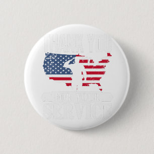 Thank You Service Veteran Salute Patriot Military 6 Cm Round Badge