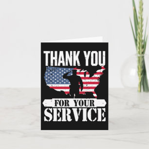 Thank You Service Veteran Salute Patriot Military  Card