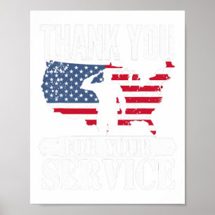 Thank You Service Veteran Salute Patriot Military  Poster