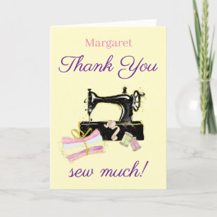Thank You Sewing Machine Vintage Funny Card