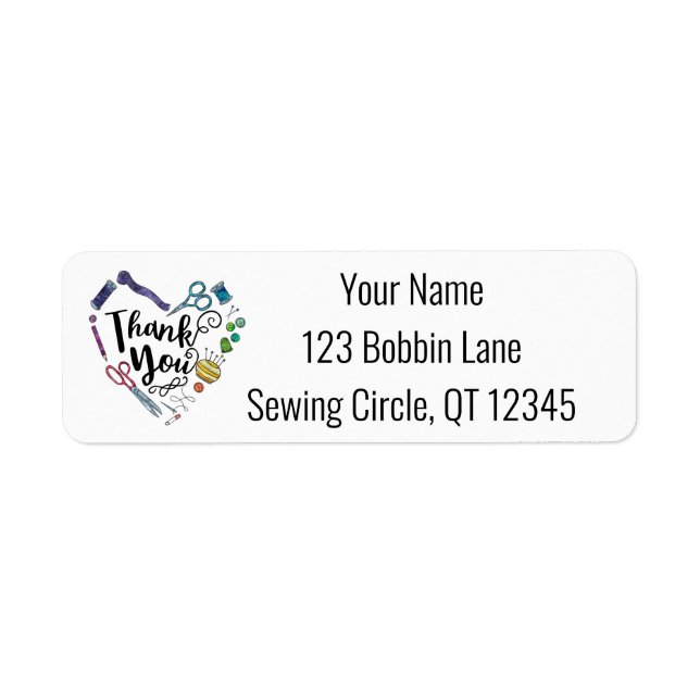 Thank You Sewing Return Address Labels (Front)