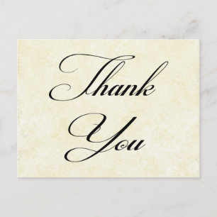 Thank You Shabby Chic Vintage Tan Post Card