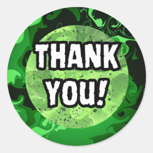 Thank You! Shades of Green Watercolor Circles Classic Round Sticker