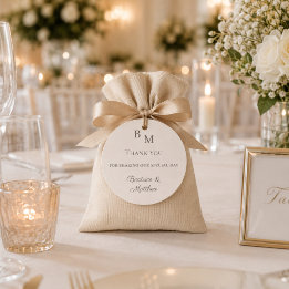 Thank you sharing our day ivory monogram wedding classic round sticker